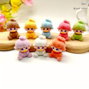 TEMU 혼합 색상 스테레오 레진 플로킹 세로 구멍 오리 입 캐릭터 장식 구슬 DIY 보석 장식, 비즈 펜 장식, 홈 카 장식, 휴대폰 체인 장식 5개 2.3*3.3cm