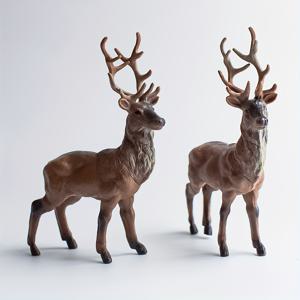 TEMU 수집용 피규어, 사실적인 사슴 모형 2개 | 크리스마스 장식 | 데스크탑 장식품 | 교육용 소품 | 생일 파티 기념일 선물 | 부활절 할로윈 하누카 무덤의 날 선물