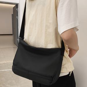 TEMU 일본 작업복 스타일 남성용 크로스바디 백, 트렌디한 메신저백 (대용량), 학생용 유니크 숄더백