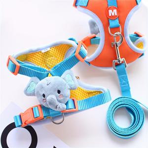 TEMU 사랑스러운 만화 오리 조절 가능 애완 동물 하네스, 만화 코끼리 150Cm 리드줄, 강아지 산책용, 편안하고 내구성 좋음, 소형견 및 중형견 및 고양이에게 적합, 야외 사용, 배터리 없음