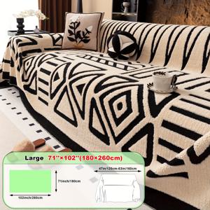 TEMU 1개 보시 라인 폴리에스터 벨벳 자카드 소파 스로우, 두꺼운 숏 플러시 올인원 소파 커버, 다목적 플러시 소파 담요, 사계절 소파 가구 커버, 거실 침실 사무실 홈 데코용