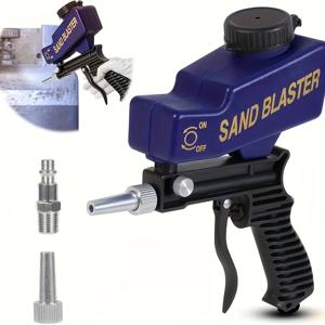 TEMU 휴대용 샌드블라스팅 건은 인체공학적 핸들이 특징이며 600cc 용량을 갖추고 있어 녹 제거에 이상적입니다. 나무, 금속, 자동차에 적합하며 소다, 모래, 호두껍질과 같은 재료를 사용할 수 있습니다.
