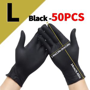 TEMU 50개입, 일회용 블랙 나이트릴 장갑, 가정용 청소 장갑, 라텍스 프리, 주방 설거지, 욕실 청소, 일상 청소, 애완동물 목욕, 세탁에 적합, S/M/L/XL 사이즈 제공