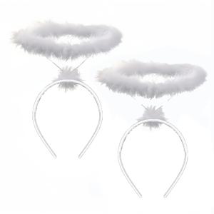 TEMU 2개 세트, 블랙 & 화이트 천사 후광 헤어밴드, 미끄럼 방지 헤어밴드, 메이크업 파티 및 이벤트 헤어 액세서리, 생일, 크리스마스, 할로윈 장식, 축제 장식, 휴일 축하, 환상적인 액세서리, 내구성 있는 소재