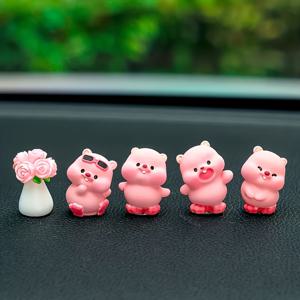 TEMU 귀여운 곰 & 햄스터/베벌리 수지 동물 자동차용품 5개 세트 - 차단되지 않는 소형 차량 장식, 대시보드/테이블 장식, /밸런타인데이 선물용 (방해 되지 않는 충전재)