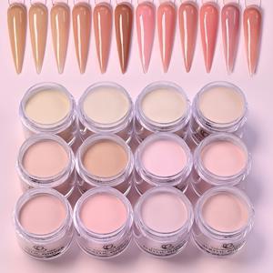 TEMU 네일 익스텐션용 누드 핑크 글리터 네일 아트 스팽글 12개 세트, 전문 네일 테크니션 및 초보자 모두에게 적합, 네일 디자인에 완벽