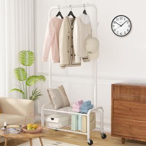 TEMU 소하피 바퀴 달린 이동식 옷걸이 행거 셔츠 신발 액세서리 수납 정리대 가정용 다층 휴대용 선반