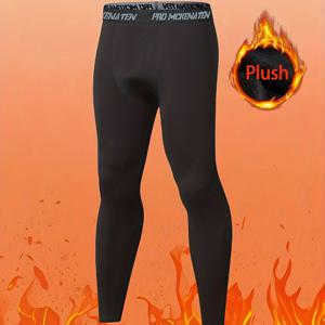 TEMU 남성용 보온 압축 레깅스 - 속건성, 높은 신축성, 통기성 운동용 레깅스, 가정, 여가, 활동복용, 안감 있는 단색, 야외 달리기 및 훈련용으로 적합, 기계 세탁 가능, 스포츠웨어 | 스타일리시한 디자인 | 신축성 있는 원단, 운동용 보온 레깅스용