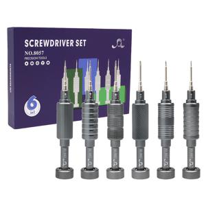 TEMU 식스 인 원 인체공학 자석 정밀 스크루드라이버 세트, 자석, 합금강 소재, 미끄럼 방지 핸들, 아이폰 및 분해 도구, 정밀 장비 유지보수, 십자, 오각형 P2, Y0.6, 중간 플레이트, T2