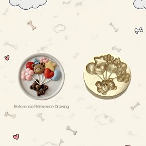 TEMU 릴리프 왁스 씰 스탬프 헤드, 풍선 곰, 별 함, 튤립 강아지, 수제 봉투 초대장 씰 왁스 스탬프 헤드, 단일 구리 스탬프 헤드만 해당, 왁스 없음