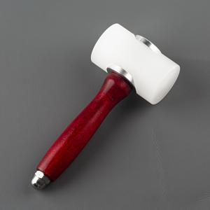 TEMU 호비워커 가죽 조각 망치, T자 형식의 나무 손잡이, 플라스틱 헤드, 내구성 있는 금속 베이스, 편안한 손잡이, DIY 가죽 공예, 스탬핑, 짚신 가죽 도구