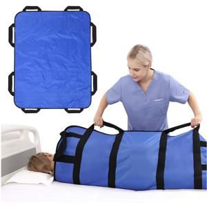 TEMU 다기능 재사용 가능 이송 및 리프트 매트리스 | 손잡이 업그레이드, 강화된 위치 조정, 세탁 가능, 장애인 이동 보조 시트, 사이즈 120cmx100cm/47.2inx39.2in, 블루 및 블랙 색상으로 제공