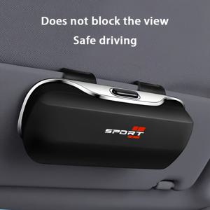 TEMU 트렌디하고 스포티한 스타일, 자동차 선바이저용 패션 안경 보관/방진 안경 케이스, 완전 밀폐형 플립 안경 케이스, 패셔너블한 안경 보관함, 자동차 선바이저용 안경테, BMW, TOYOTA, AUDI, for Nissan, VOLKSWAGEN, Ford 및 기타 모델용