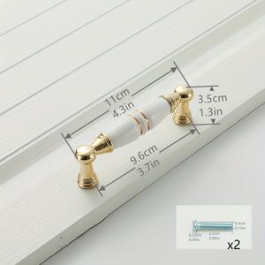 TEMU 1개, 새로운 골든 세라믹 손잡이 유럽 스타일 간편 캐비닛 옷장 문 손잡이 단단한 원형 서랍 가구 손잡이