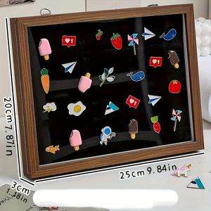 TEMU 패션 메달 브로치 보관함 – 우아한 전시 및 먼지 방지 주얼리 정리함, 컬렉션용 주얼리 박스