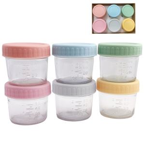 TEMU 식품 보관용 유리병 6개 세트 - 뚜껑 포함 4 Oz 용기, 전자레인지, 식기세척기, 냉동고 사용 가능, 완전 누출 방지, 재사용 가능한 스낵 용기 - 마카롱 색상의 뚜껑 포함