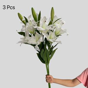 TEMU 2개/3개 순수하고 생생한 백합 꽃 | 어버이날, 추수감사절, 크리스마스, 발렌타인데이, 결혼식 등에 적합 | 가정, 주방, 거실 및 야외 장식에 이상적