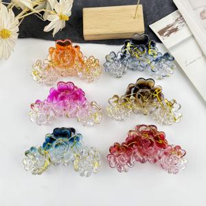 TEMU 6개 세트 우아한 빈티지 헤어 액세서리, 그라데이션 캔디 컬러 헤어 클립, 미디엄 헤어 클로 클립, 미끄럼 방지 강력 그립 헤어 클립, 여성용 헤어 액세서리, 플라워 헤어 클립, 반묶음 헤어, 데일리 웨어, 웨딩, 댄스, 파티, 마르디 그라 여름용