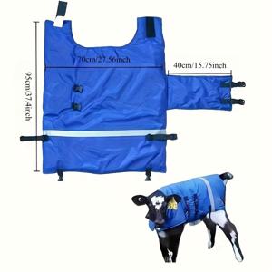 TEMU 1개 두꺼운 양면 방수 소, 양, 말용 단열복, 신생아 송아지와 말을 위한 방수 단열 재킷 담요, 두꺼운 방한단열 설계, 동물의 추위 견디기와 생존율 향상에 도움, 농장, 목장, 목초지, 펜에서 사용, 겨울 동물 보온용품