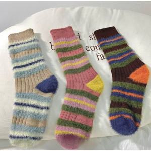 TEMU 여성용 두꺼운 겨울 양말 3켤레 - 부드럽고 포근한 미드 캐프 부츠 양말, 추운 날씨에 적합, 다양한 색상 (핑크, 그린, 옐로우, 오렌지, 브라운, 레드, 퍼플, 사이언) - 캐주얼 & 포멀한 자리에 적합한 세탁기 사용 가능한 코지 양말