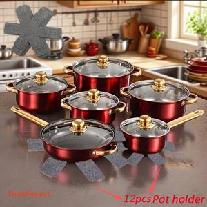 TEMU 12개입 잭프루트 논스틱 및 스크래치 방지 매트 (폴리스티렌 재질), 냄비, 프라이팬 및 조리 기구 보호용으로 디자인되었습니다. 가정 및 캠핑에 적합하며 RV 스토브, 외출, 크리스마스 및 새해 선물로 좋습니다.