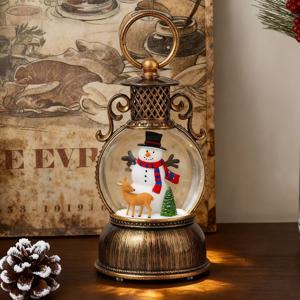 TEMU 크리스마스 오르골 워터볼 랜턴 LED 무드등 워터 램프 인테리어소품 선물 8곡 크리스마스 음악