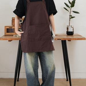 TEMU INGNI TAKAKO 남녀공용 숏 앞치마, 주방, 베이킹, 커피 제조, 네일 아트 & 플로럴용 - 앞/뒤 주머니가 있는 양면 사용 가능, 기계 세탁 가능한 작업 조끼, 남성 및 여성을 위한 캐주얼 앞치마 (아니요)