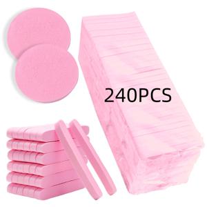 TEMU 240개 압축 페이스 스펀지 | 세안, 각질 제거 마스크, 메이크업 리무버 - 무향, 남녀공용, WUYUZIYHERMEI
