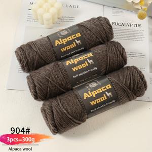 TEMU 300g 대용량 밸류팩 - 알파카 울 245 니들게이지 청키 원사, 남녀공용 멀티 컬러 가을/겨울 패션 원사, 핸드메이드 선물용 DIY 뜨개질 키트, 따뜻한 스웨터, 가디건, 코트, 스카프, 모자, 장갑, 바지, 무릎 보호대용, 3볼/팩, 알파카 울 95%, 폴리에스터 5%