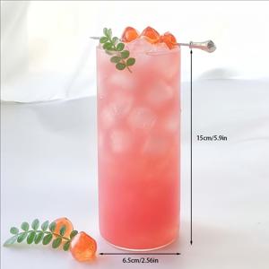 TEMU 고 붕규산 유리 재질의 유리컵 2/4/6개입 - 내열성, 식기세척기 사용 가능, 재사용 가능, 커피, 차, 밀크셰이크 및 스무디에 적합 - 가정 주방 및 레스토랑을 위한 다용도 투명 음료 용기, 우아한 음료 용기