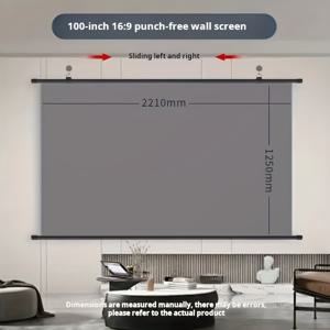 TEMU 휴대용 프로젝터 스크린 100인치 4K 홈시어터 & 영화 프로젝터 디스플레이 - 풀 HD 대형 스크린, 캐리 케이스 프레임, 경량 나일론 /야외 사용 가능, 스마트폰/태블릿/노트북 호환 (전원 불필요)