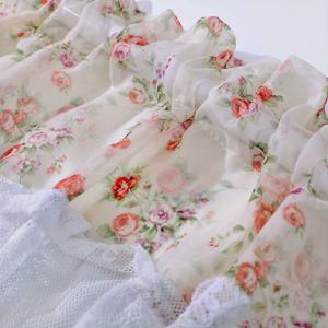 TEMU プリント 꽃무늬 단막 커튼 1개, 프렌치 스타일 소박하고 로맨틱한 주방 작은 창문 파티션 커튼, 발코니 침실 문 프라이バシー 커튼, 반투명 장식용 로드 포켓 카페 커튼