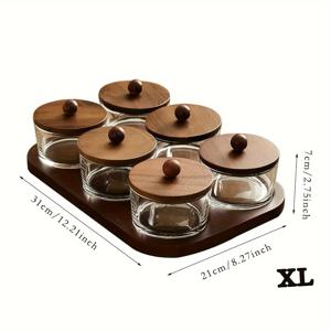 TEMU 새로운 유리 거실 과일 트레이 창의적인 스타일 일본식 나무 건과일 트레이 홈 티테이블 과일 트레이