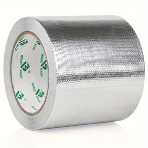 TEMU 1롤 BOMEI PA 알루미늄 호일 열차단 테이프 - 내열성 & 반사 열차단 호스, 자동차, 배관용 - 알루미늄 코팅 섬유 (추가 접착제 불필요)