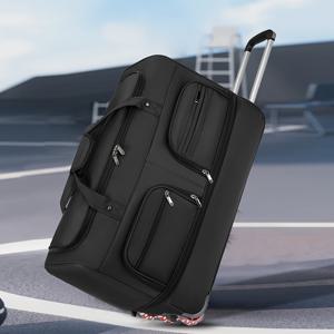 TEMU 나일론 확장 레이어 컨버터블 백팩 더플백 (인라인 스케이트 휠 포함), 대용량, 트롤리 슬리브, 내마모성 원단, 접이식 여행용 러기지 (휴가용), 손세탁/드라이 클리닝 크리스마스 여행 선물