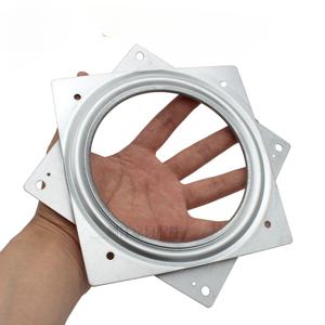 TEMU 1개 6인치 아연 도금 사각 턴테이블 블랙 전기 전도 턴테이블 소형 하드웨어 액세서리 회전 베이스