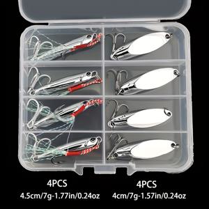 TEMU 8개 낚시 루어 스푼, 7g 송어 루어 베스 루어 하드 메탈 스피너 베이트, 연어 베스 송어용