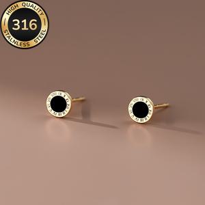 TEMU 고품질 316 스테인리스 스틸 저자극 골든 로마 숫자 스터드 귀걸이, 퇴색 방지, 편안하고 다용도, 쉬우면서도 우아함, 일상복 또는 패셔너블한 파티에 적합, 여성용 고급 주얼리 액세서리