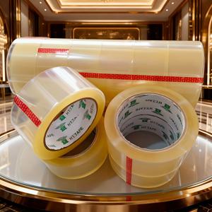 TEMU 1롤 (총 90mm/358.3인치) 투명 포장 테이프 - 강력 접착 배송 테이프 (상자, 패키지, 사무실, 가정, 이사용) - 베이지색 - 모든 테이프 디스펜서와 호환 가능