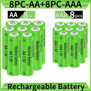 TEMU AA 8개 + AAA 8개, 고용량 1.5V 1200mAh 충전식 AA/AAA 배터리, 최대 1200회 충전 가능, 헤드램프, 손전등, 카메라, 소형 선풍기, 야외 정원 조명용 배터리