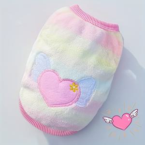 TEMU 코지 플리스 강아지 스웨터 조끼 - 겨울용 따뜻한 하트 & 발바닥 프린트 디자인, 소형 중형 대형 견종용 세탁 가능 테디 비숑 프리제 포메라니안 애완동물 의류, 대형견을 위한 재미있는 동물 패턴