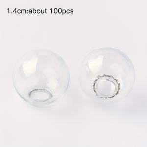 TEMU 50개 또는 100개 다용도 사이즈 투명 단일 구멍 속이 빈 유리 공 모양 병, 주얼리 추가용 원형 기계 분출 유리 공 모양 병, 귀걸이, 목걸이 및 창의적인 공예품에 적합