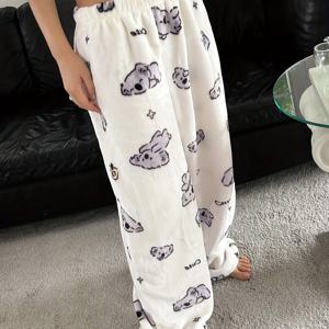 TEMU 귀여운 코알라 프린트가 있는 부드러운 플란넬 잠옷