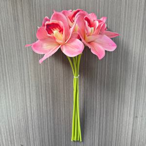 TEMU 우아한 인조 난초 5송이 꽃다발, 현실적인 Phalaenopsis, 실내외 장식에 적합, 결혼식/테이블 장식, 신부를 위한 선물 - 내구성이 뛰어나고 산화 방지 기능, 크리스마스, 할로윈, 추수감사절에 적합