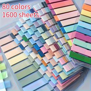 TEMU 1600/1200/800개 컬러 코딩 라벨과 인덱스 라벨, 정리 및 기록용 자체 접착 라벨, 방수, 내구성, 노트북에 붙이는 스티키 북마크는 책에 노트를 붙이는 이상적인 선택입니다