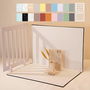 TEMU 13개 사진 배경 키트, 20가지 독특한 패턴 포함 - 음식, 메이크업, 보석 및 미니어처 아이템에 적합 | 내구성 있는 반사 사진 배경 보드 (16X11.5 인치) + 다용도 프롭