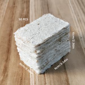 TEMU 50개 생분해 가능한 빨대 강화 티어오프 블랭크 - 텍스처 거친 가장자리 종이, 스크랩북, 사진 소품, 장식, 책갈피, 테이블 번호 카드, 예약용 - 티어오프 시트 (웨딩, 생일)