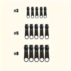 TEMU 나일론 지퍼용 금속 지퍼 슬라이더 15개 세트: 재킷, 가방, 지갑, 주머니에 적합 - 수리 키트, DIY 재봉 액세서리