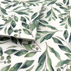 TEMU 1/20장 팩, 유칼립투스 잎 프린트 냅킨, 꽃과 나뭇잎 패턴 종이 타월, 서양식 레스토랑용 페이퍼 타월, 야외 모임 테이블보, 홈 키친 테이블보, 루스터테일 테이블보 장식, 생일 파티 용품, 졸업식 파티용 인쇄 테이블보, 할로윈 & 크리스마스 이벤트 일회용 페이퍼 타월