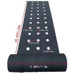 TEMU 롤형 블랙 천공 제초재 가드닝 패브릭 - 가정용 마당, 채소, 토마토 & 고추 재배용 - 고강도 부직포 통기성 물 투과성 지면 커버, 농업용 제초 방지 (1.0m 20m)